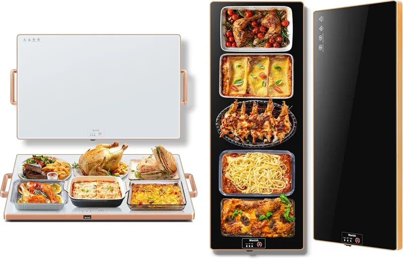 Wanish Electric Warming Tray XXL 32”x18”+Extra Long 40”x12”